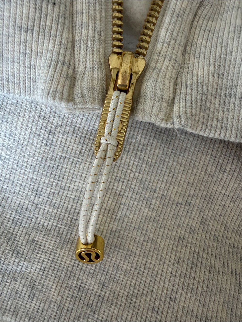 Lululemon Scuba Full-Zip Hoodie - Heathered-Light Ivory / Gold - Picture 3 of 8